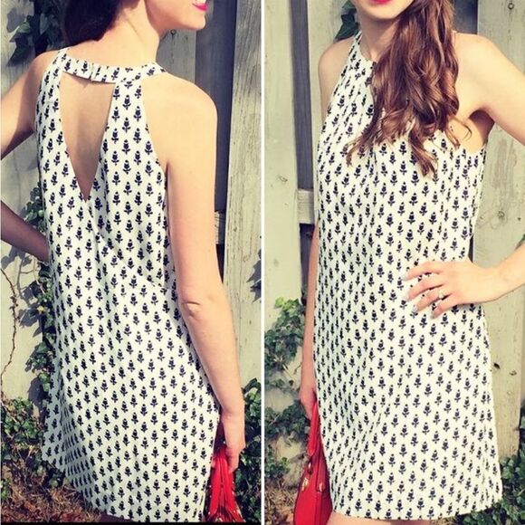 J. Crew Tulip Circle Neck Halter Cut Out Back Dress - Picture 2 of 13